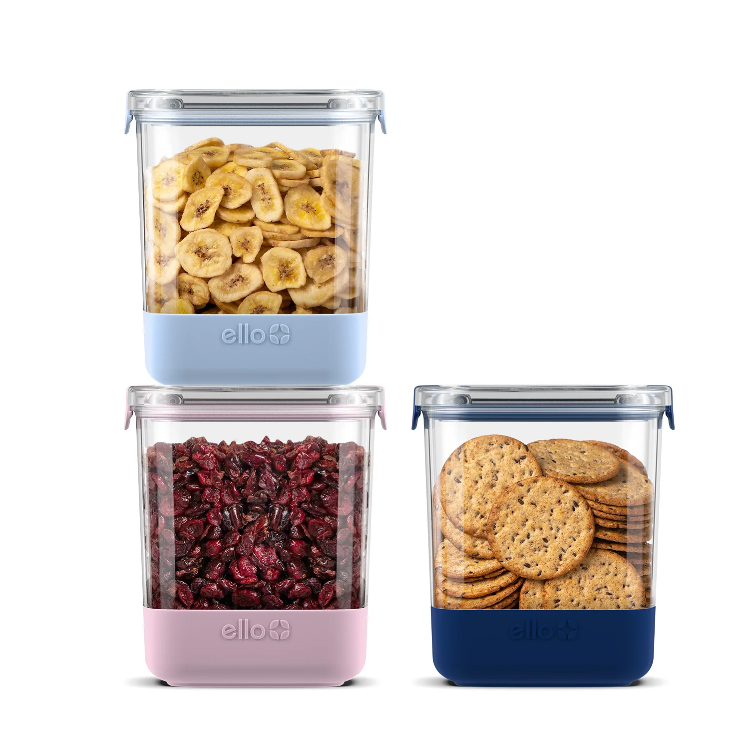 Plastic Food Storage Canisters with Airtight Lids, Set of 3 - Image 4
