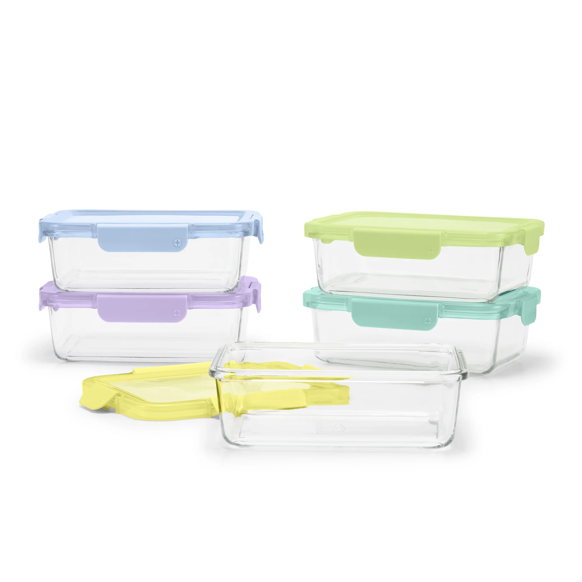 Color Lock® Glass Food Storage, 5 Cup Set of 5 - Image 3