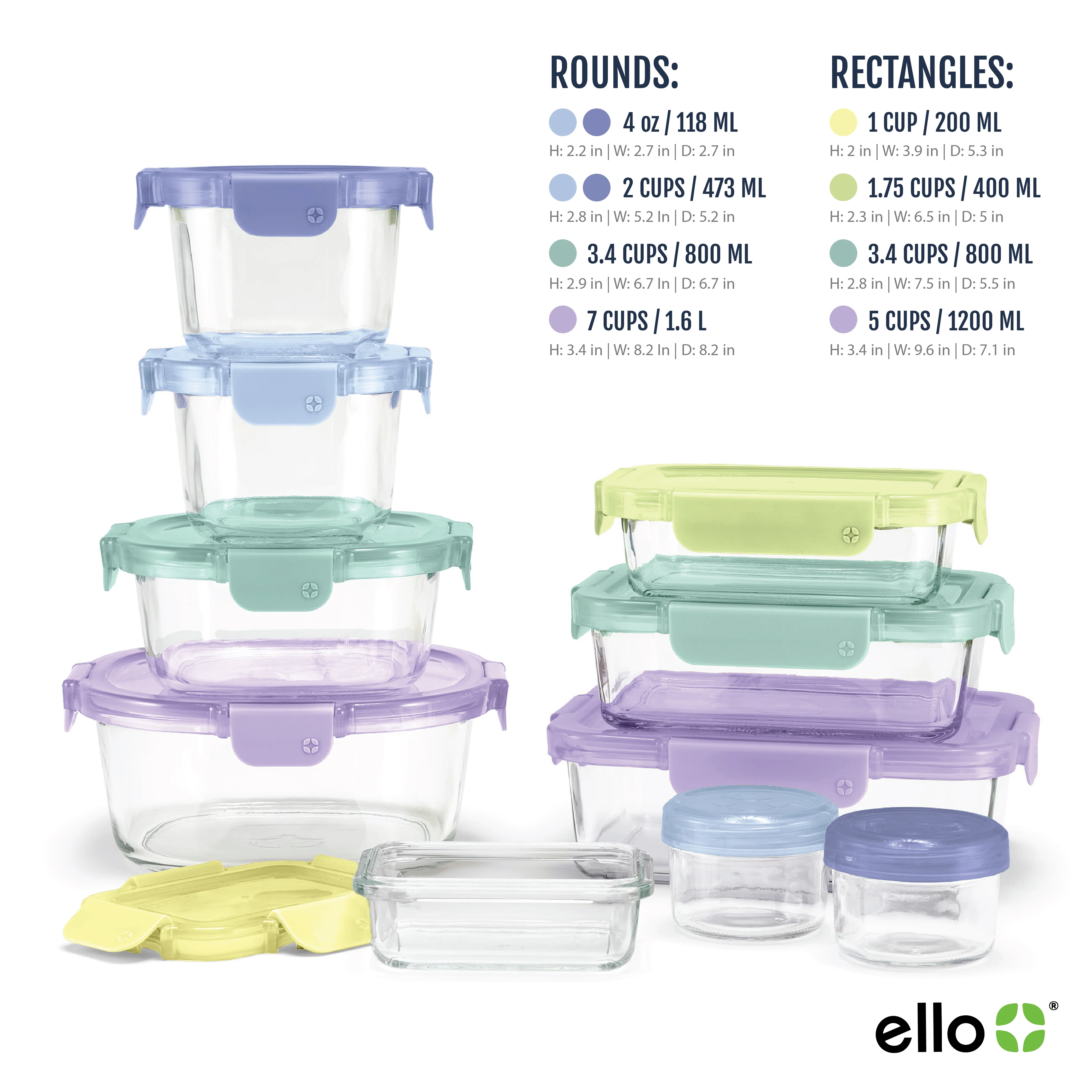 Color Lock® Glass 20pc Mixed Meal Prep Set - Image 9