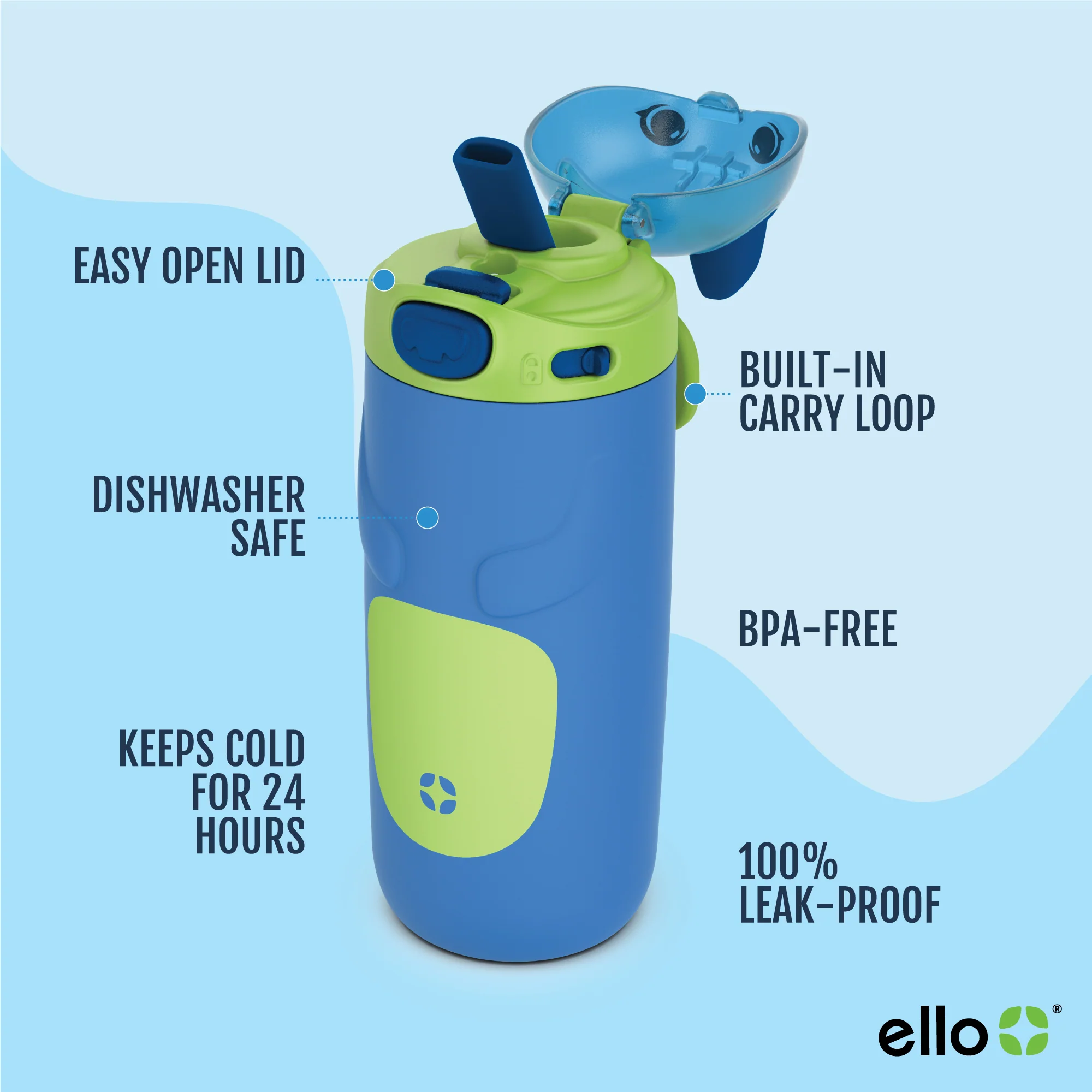 Ellies Kids Water Bottle - 12oz, Stainless Steel - Image 9
