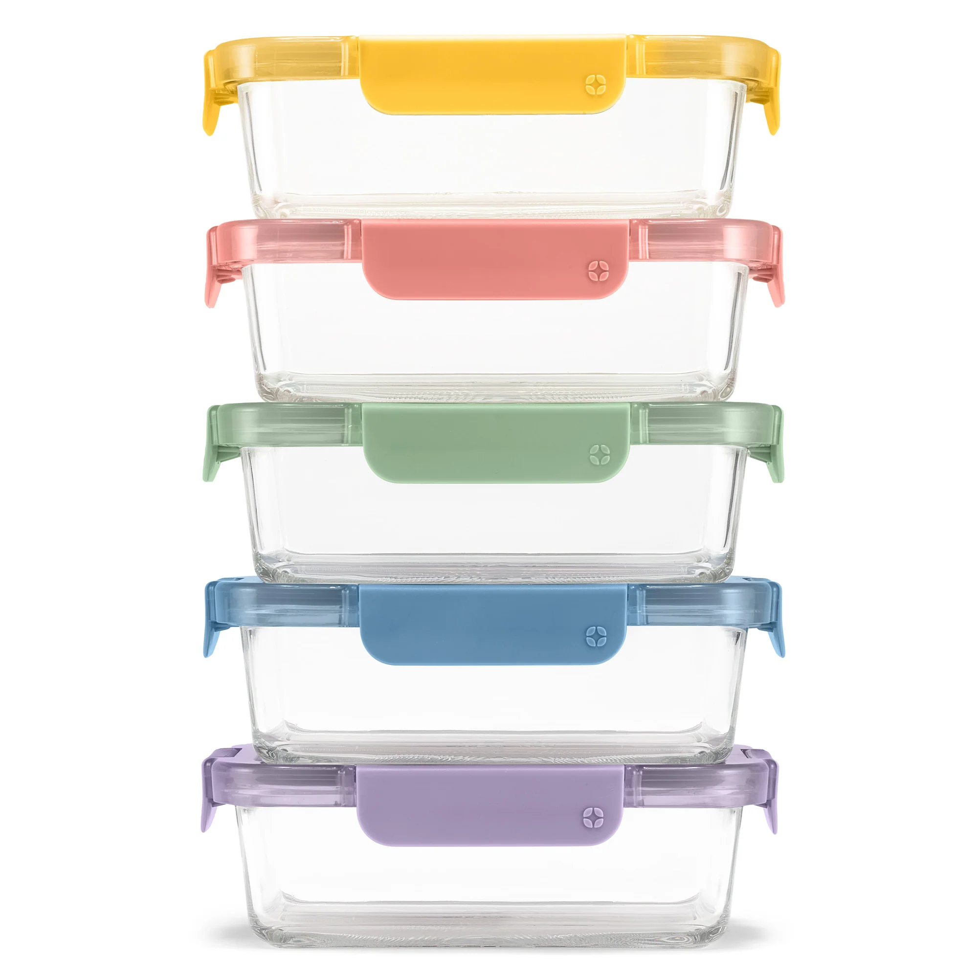 Color Lock® Glass Food Storage, 3.4 Cup Set of 5 - Image 7