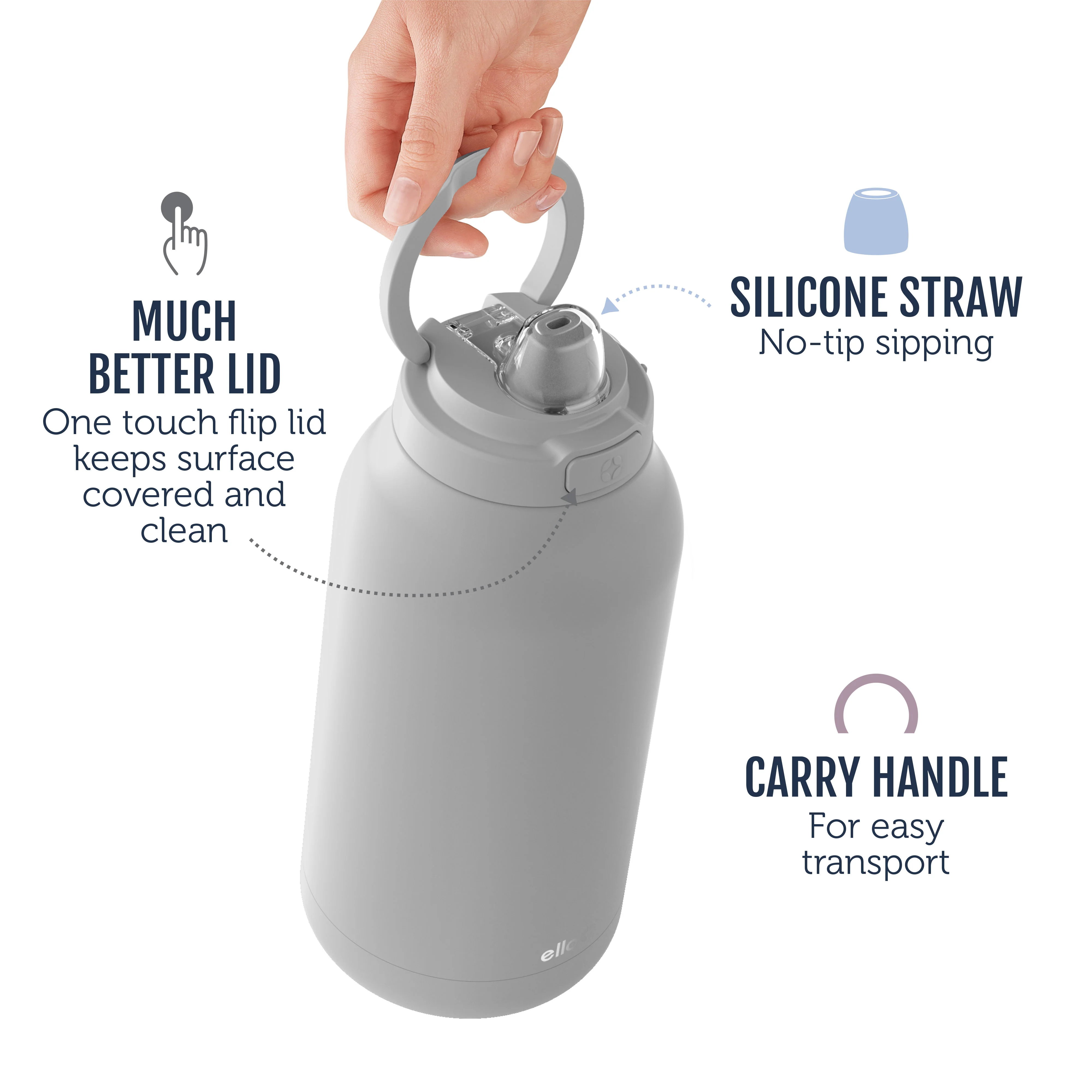 Hydra Stainless Half Gallon Jug with Straw - Image 12