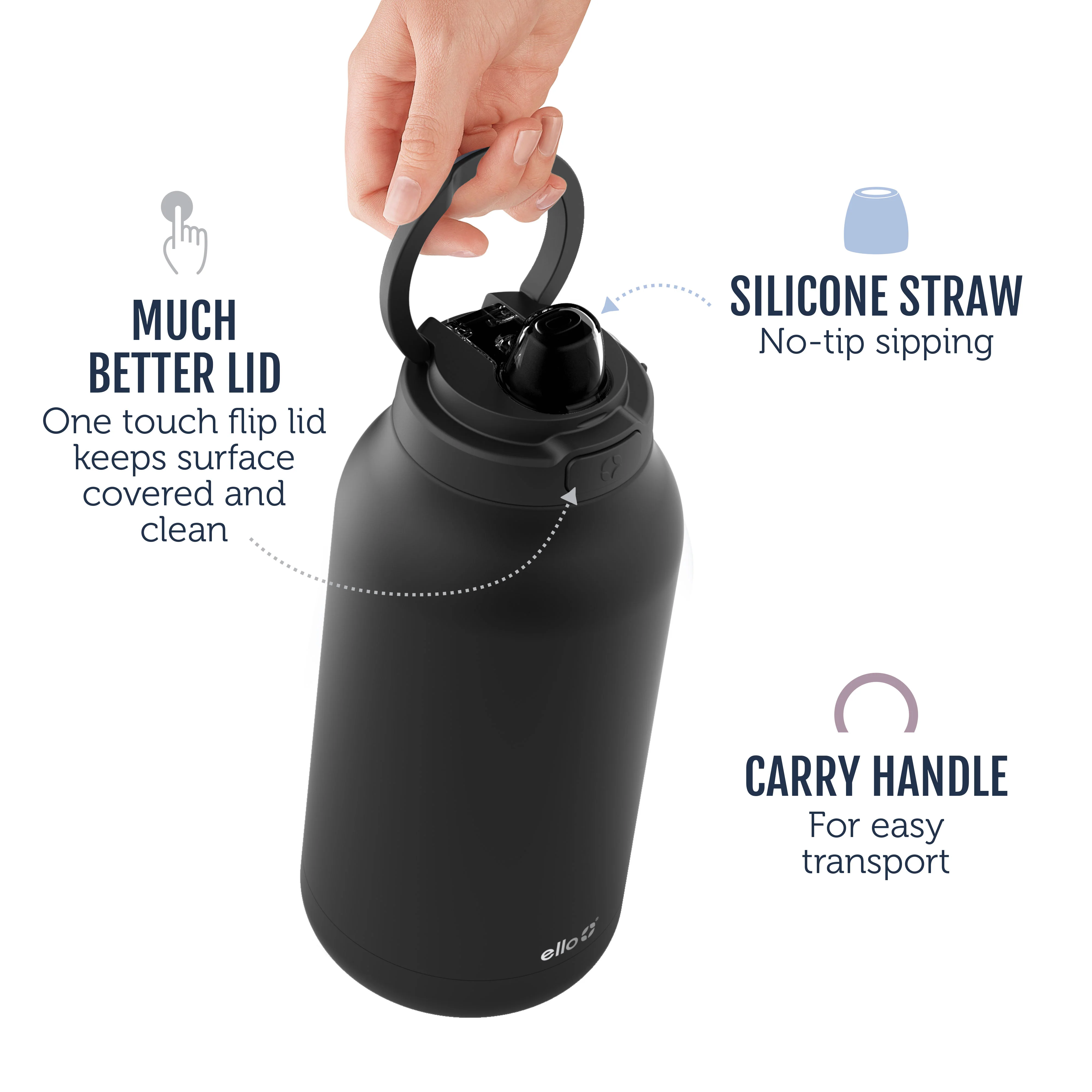 Hydra Stainless Half Gallon Jug with Straw - Image 17