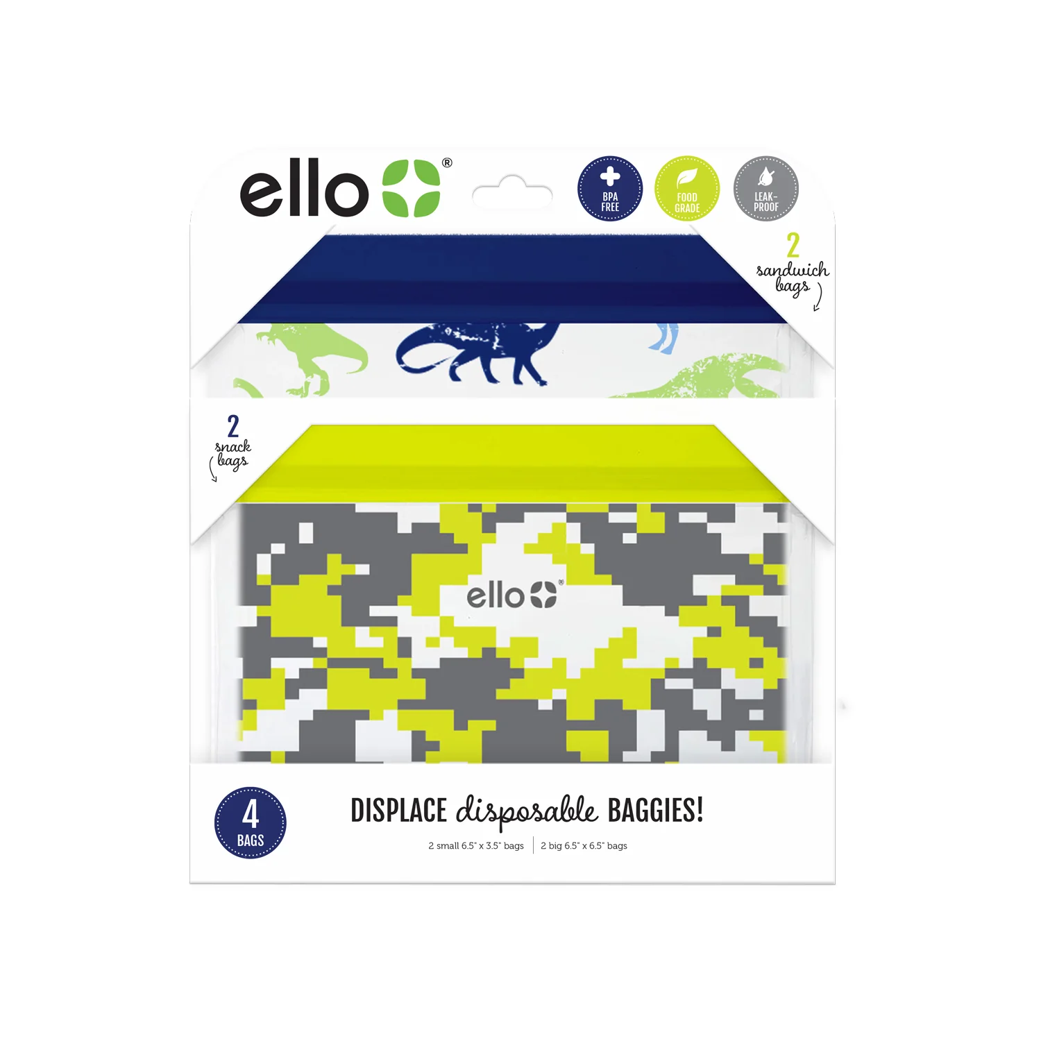 Kids Reusable Storage Bags, Set of 4 - Image 3