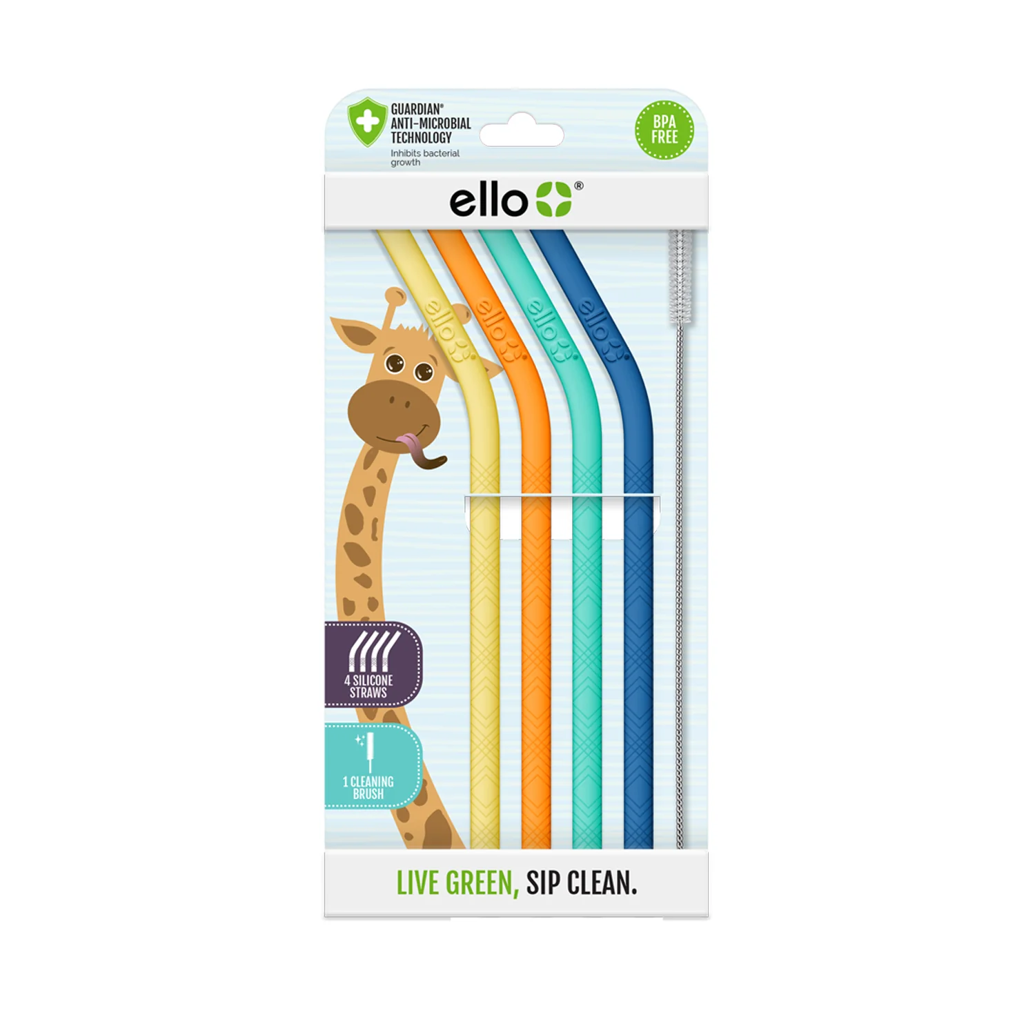 Kids Silicone Reusable Straws - Set of 4 - Image 4
