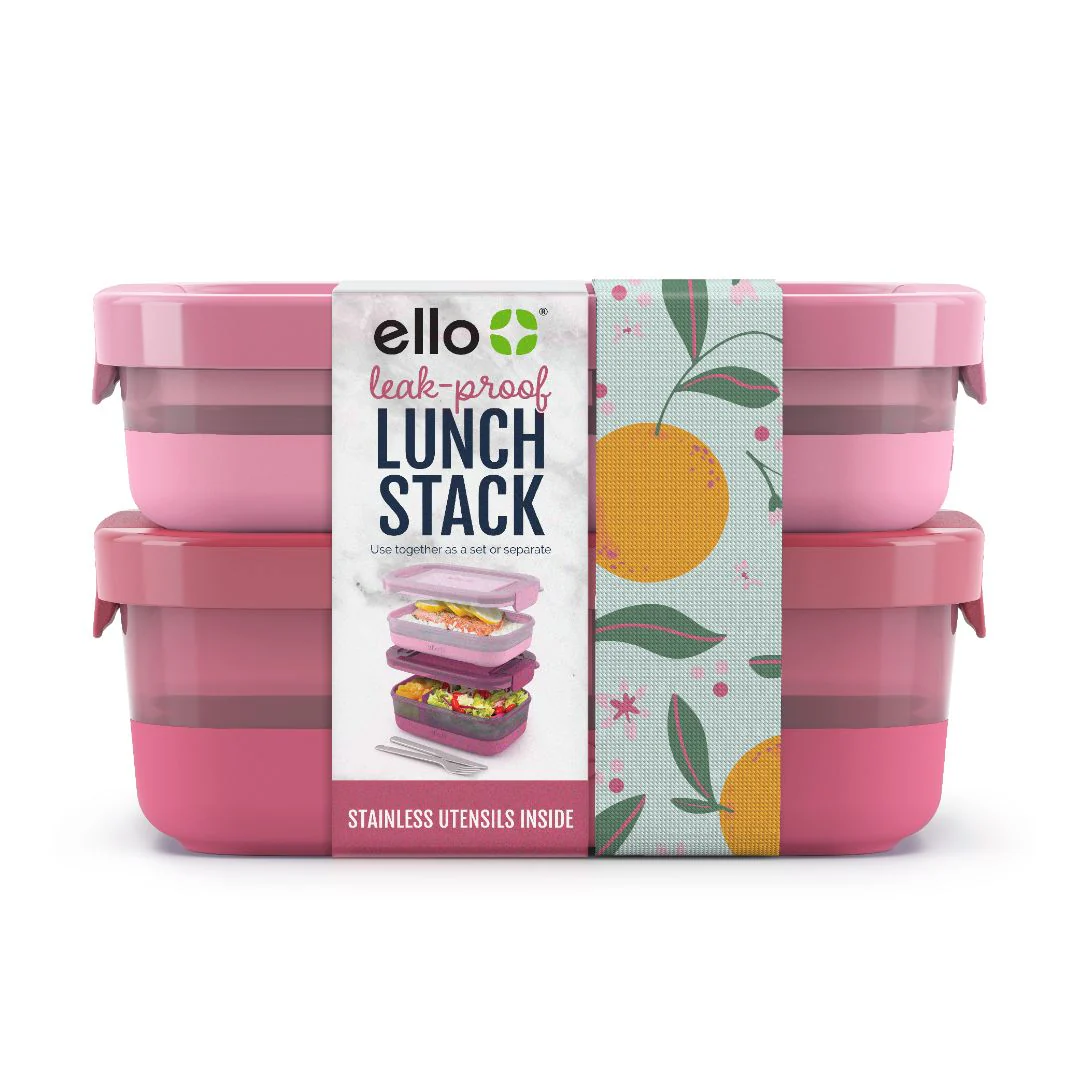 Lunch Bento Stack Plastic Food Storage Container, Set of 2 - Image 6