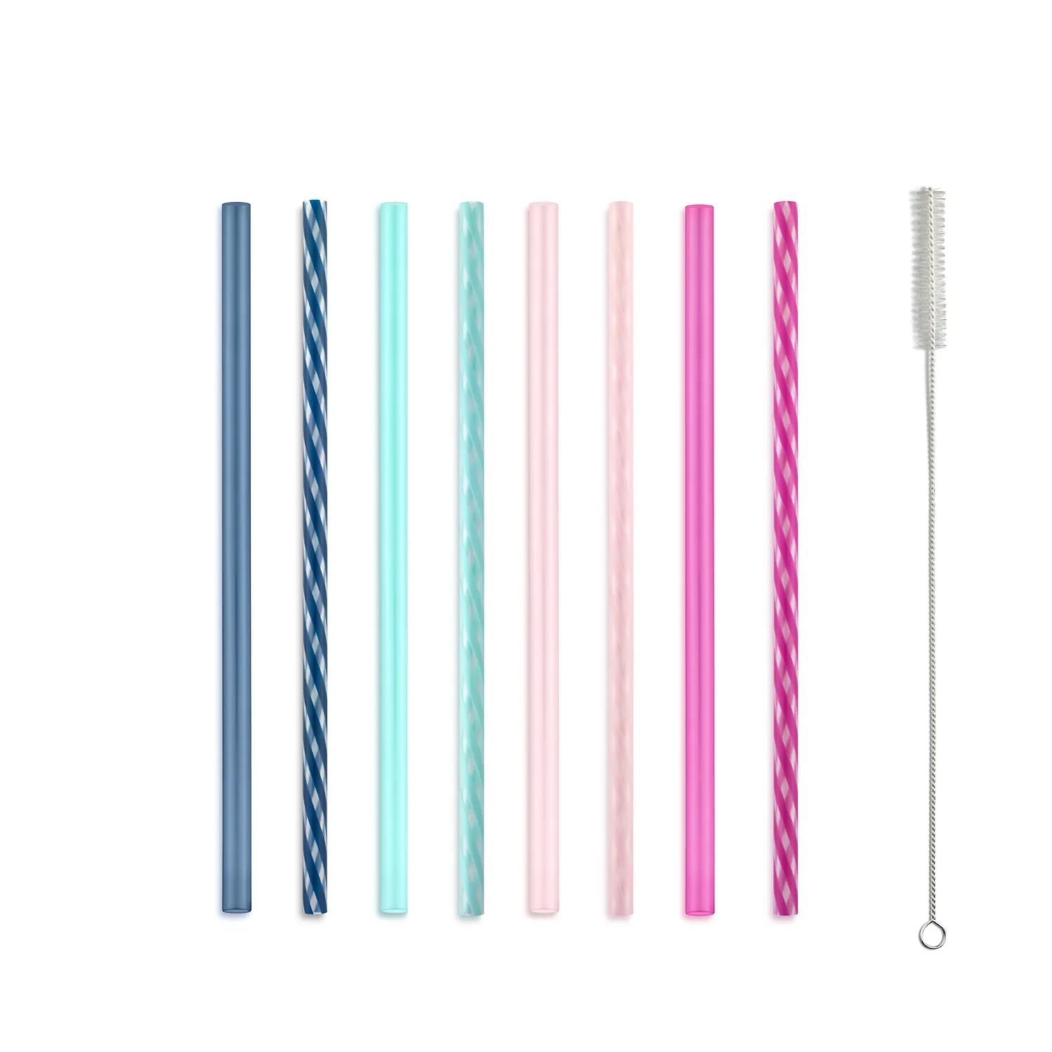 Plastic Reusable Straws - 8 Pack Set - Image 3