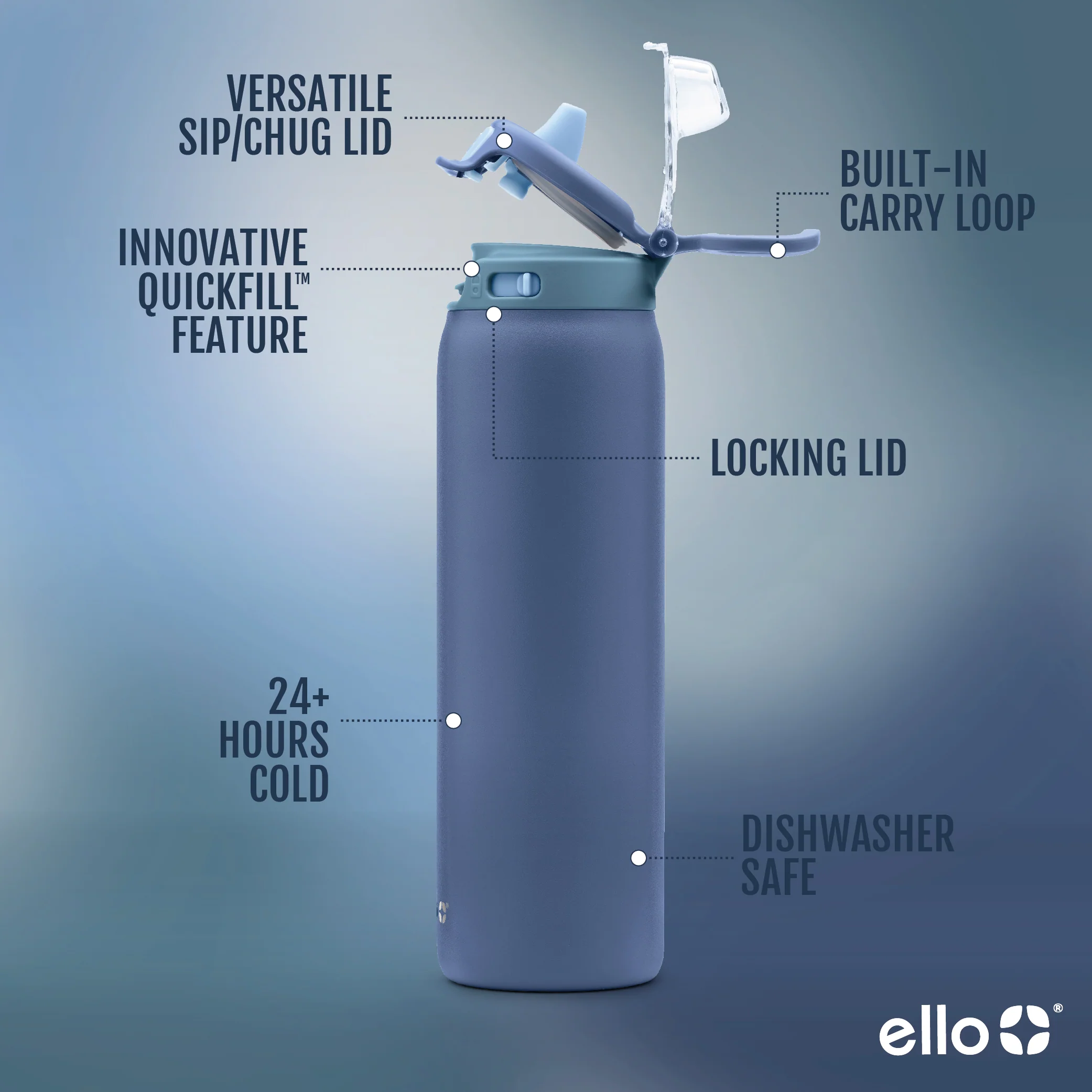 Pop & Fill Stainless Steel Water Bottle - Image 92